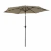 Hapuna - Parasol Droit Rond Diamètre 2,70 Mètres Inclinable - Aluminium - Protection Uv - Ouverture Facile, Manivelle