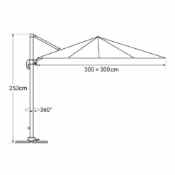 Oahu - Parasol Déporté Avec Housse De Rangement - Inclinable Rotatif Et Rabattable - Protection Uv - Ouverture Facile - Taupe 3x3m -vidaXL Magasin 646f550ab010d4.48291822