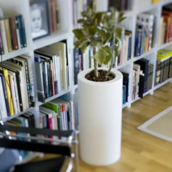 Pot De Fleurs Rond Palma 70 Blanc Opaque ø35x70cm -vidaXL Magasin 6470a37e4705e4.33118741