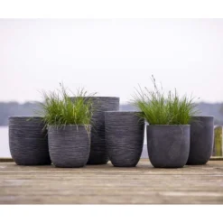 Pot à Fleurs Waste Smooth 35x34 Cm Gris -vidaXL Magasin 6479895f501a49.74021567