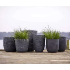 Pot à Fleurs Waste Rib 46x58 Cm Gris -vidaXL Magasin 64798960172b66.85670356