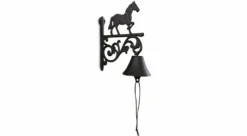 Cloche Cheval Fonte Marron 22x10x26cm