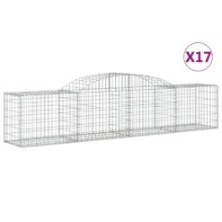 VIDAXL Paniers à Gabions Arqués 17 Pcs 300x50x60/80 Cm Fer Galvanisé