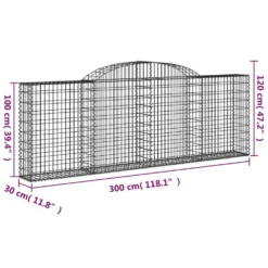 VIDAXL Paniers à Gabions Arqués 15 Pcs 300x30x100/120 Cm Fer Galvanisé -vidaXL Magasin 647dd2fc404b92.89389562