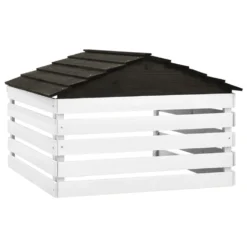 VIDAXL Garage De Tondeuse à Gazon Noir Et Blanc 78x74x54 Cm Sapin -vidaXL Magasin 6480d35b35b813.56327743