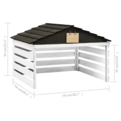 VIDAXL Garage De Tondeuse à Gazon Noir Et Blanc 78x74x54 Cm Sapin -vidaXL Magasin 6480d35b51d154.69838512