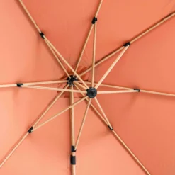 Parasol Déporté Carré 3x3m Effet Bois Argile -vidaXL Magasin 64886501f3dfe5.12566841