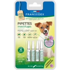 4 Pipettes Insectifuges Chiots, Petits Chiens De Moins De 10 Kg Formule Ren