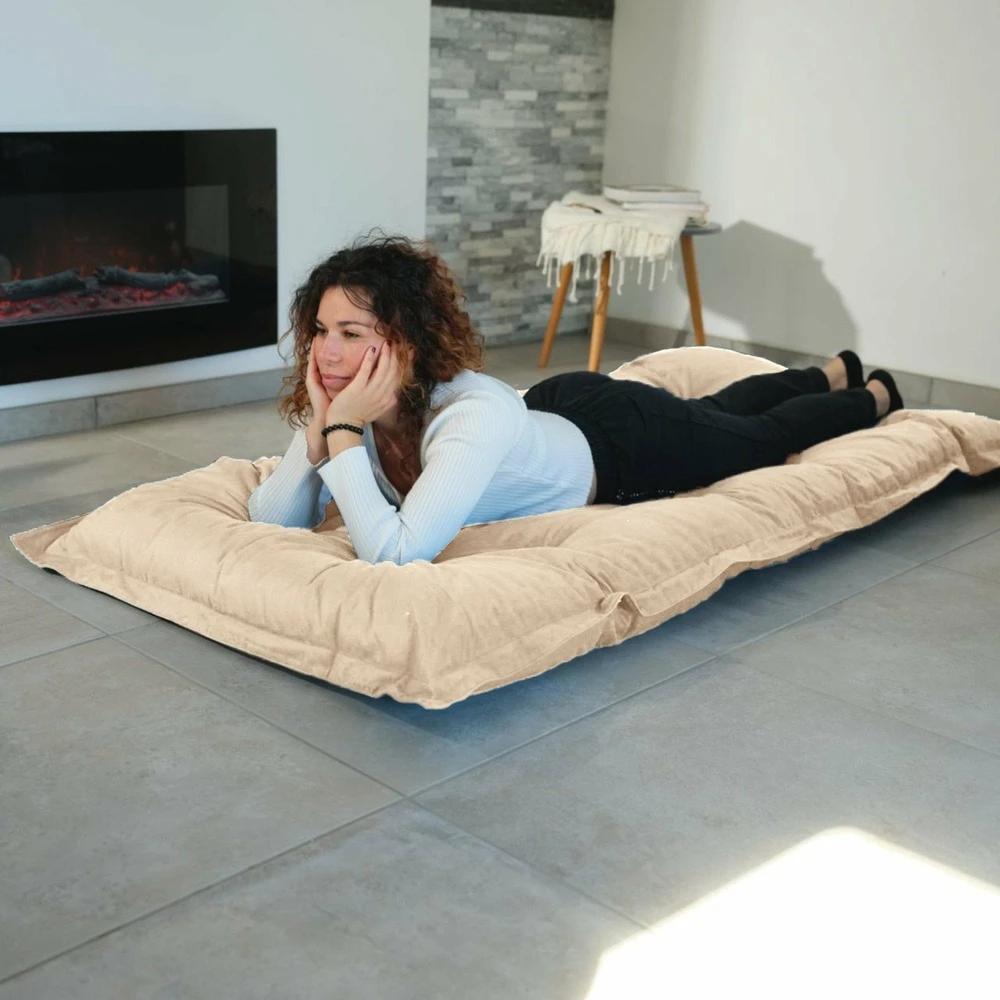 Futon Xxl - Matelas De Sol 195x100cm - Beige 2 Futon Xxl - Matelas De Sol 195x100cm - Beige – Image 2