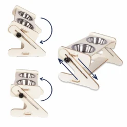 Gamelles Pour Chat En Acier İnoxydable Avec Support Reglables En Bois Durable Avec Bols, Porte Double Gamelles 2 X 300ml -vidaXL Magasin 648ddc4360adb7.55676674