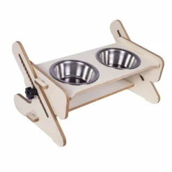 Gamelles Pour Chat En Acier İnoxydable Avec Support Reglables En Bois Durable Avec Bols, Porte Double Gamelles 2 X 300ml -vidaXL Magasin 648ddc436490c7.06387740