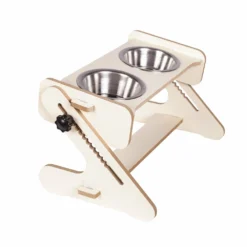 Gamelles Pour Chat En Acier İnoxydable Avec Support Reglables En Bois Durable Avec Bols, Porte Double Gamelles 2 X 300ml -vidaXL Magasin 648ddc4371b144.56715708