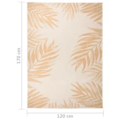 VIDAXL Tapis à Tissage Plat D'extérieur 120x170 Cm Motif De Feuille -vidaXL Magasin 6494a14f9f17d8.90843743