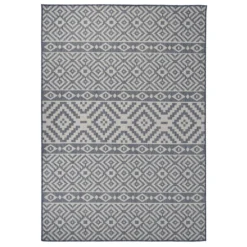 VIDAXL Tapis à Tissage Plat D'extérieur 160x230 Cm Rayures Bleues