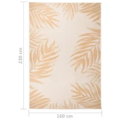 VIDAXL Tapis à Tissage Plat D'extérieur 160x230 Cm Motif De Feuille -vidaXL Magasin 6494a155ae8bc9.51359919