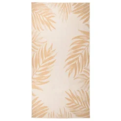 VIDAXL Tapis à Tissage Plat D'extérieur 100x200 Cm Motif De Feuille