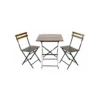 Kit Mobilier De Jardin Table+ 2 Chaises Pilante Kz Garden Bois Et Acier Jardin Terrasse
