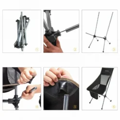 Chaise De Camping Pliable Avec Grand Dossier - Kingcamp - Noir - Sac De Transport Inclus -vidaXL Magasin 6494abcfac8ee3.64697727