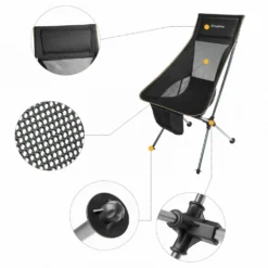 Chaise De Camping Pliable Avec Grand Dossier - Kingcamp - Noir - Sac De Transport Inclus -vidaXL Magasin 6494abcfaff4d2.55952683