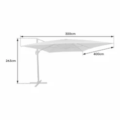 Parasol Déporté Molokai Rectangulaire 3x4m Bleu + Housse -vidaXL Magasin 6494abd473c358.07032066