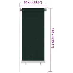 VIDAXL Store Roulant D'extérieur 60x140 Cm Vert Foncé Pehd -vidaXL Magasin 6494b66cbb99a3.15466887
