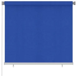 VIDAXL Store Roulant D'extérieur 160x140 Cm Bleu Pehd