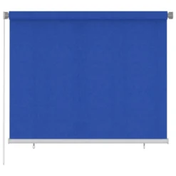 VIDAXL Store Roulant D'extérieur 180x140 Cm Bleu Pehd