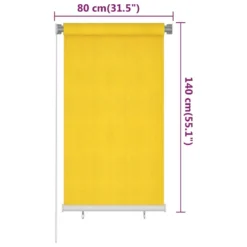 VIDAXL Store Roulant D'extérieur 80x140 Cm Jaune Pehd -vidaXL Magasin 6494b676a92670.35084779