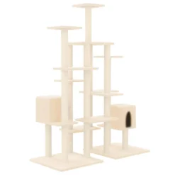 VIDAXL Arbre à Chat Avec Griffoirs En Sisal Crème 145 Cm -vidaXL Magasin 64985a4f18e736.86801107