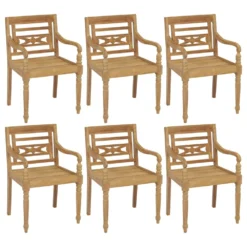 VIDAXL Chaises Batavia Avec Coussins 6 Pcs Bois De Teck Solide -vidaXL Magasin 6498f83a0661a3.51462087