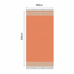 Fouta En Coton Tissage Nid D'abeille Ziwane 100x200cm Orange -vidaXL Magasin 649911112c20e0.74871008