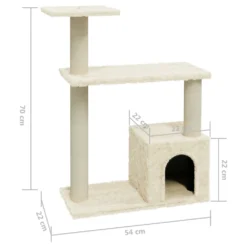 VIDAXL Arbre à Chat Avec Griffoirs En Sisal Crème 70 Cm -vidaXL Magasin 6499737ce8b9c4.48617253