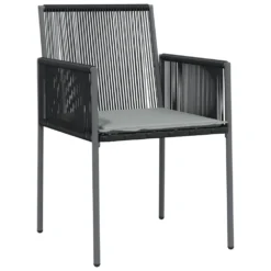 VIDAXL Ensemble à Dîner De Jardin Coussins 5 Pcs Noir Rotin Et Acier -vidaXL Magasin 64999d8ec42e71.81040895