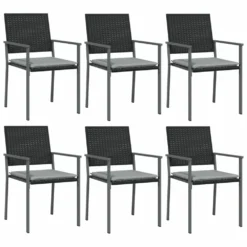 VIDAXL Ensemble à Manger De Jardin 7 Pcs Coussins Résine Tressée Acier -vidaXL Magasin 64999d9f6425c6.45554445