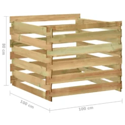 VIDAXL Composteur De Jardin à Lattes 100x100x80cm Bois De Pin Imprégné -vidaXL Magasin 6499e3ca5b7674.86132172