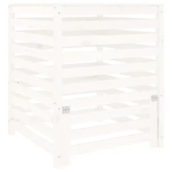 VIDAXL Composteur Blanc 82,5x82,5x99,5 Cm Bois Massif De Pin