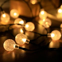 Guirlande 60 Boules Transparentes Led Jaunes 11m -vidaXL Magasin 76259cb04a6495a1