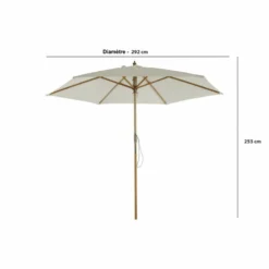 Parasol Droit Poema En Bambou Contreplaqué Et Tissu Beige Clair -vidaXL Magasin 79739150588f86fc