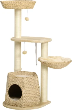 PawHut Arbre à Chat Style Cosy Chic - 50l X 50l X 119h Cm