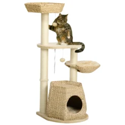 PawHut Arbre à Chat Style Cosy Chic - 50l X 50l X 119h Cm -vidaXL Magasin 8342b44ec613d4fa