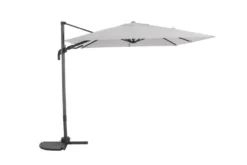 Parasol Samos En Toile Grise Avec Mât Inclinable - 250x250 Cm