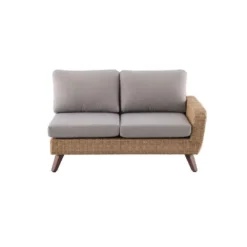 Canapé D’angle 5 Places RIVIERA En Polyrotin Miel/gris - 89x145x75 Cm -vidaXL Magasin 954115 004