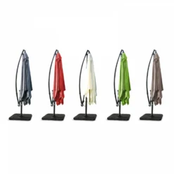 Parasol Déporté 3x3m Et 4 Dalles à Lestées Aluminium Blanc -vidaXL Magasin 9c6ff209a9677091