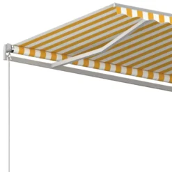 VIDAXL Auvent Manuel Rétractable 500x300 Cm Jaune Et Blanc -vidaXL Magasin 9e44b3c8e1b9fa16