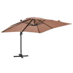 Parasol Déporté Carré 3 X 3m En Aluminium Taupe